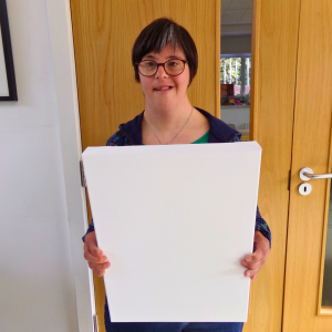 Blank exhibition canvas