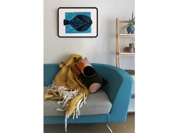 Original lino-print - Fish - Image 4
