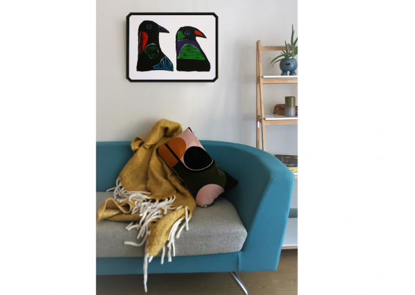 Original lino-print - Two Birds - Image 4