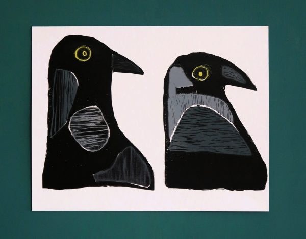 Original lino-print - Two Birds - Image 3
