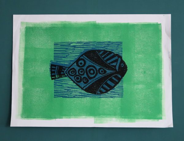 Original lino-print - Fish - Image 2