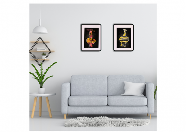 Original lino-print - Red Vase - Image 4